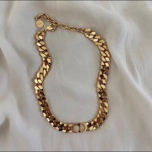 Christian Dior gold-finish metal choker